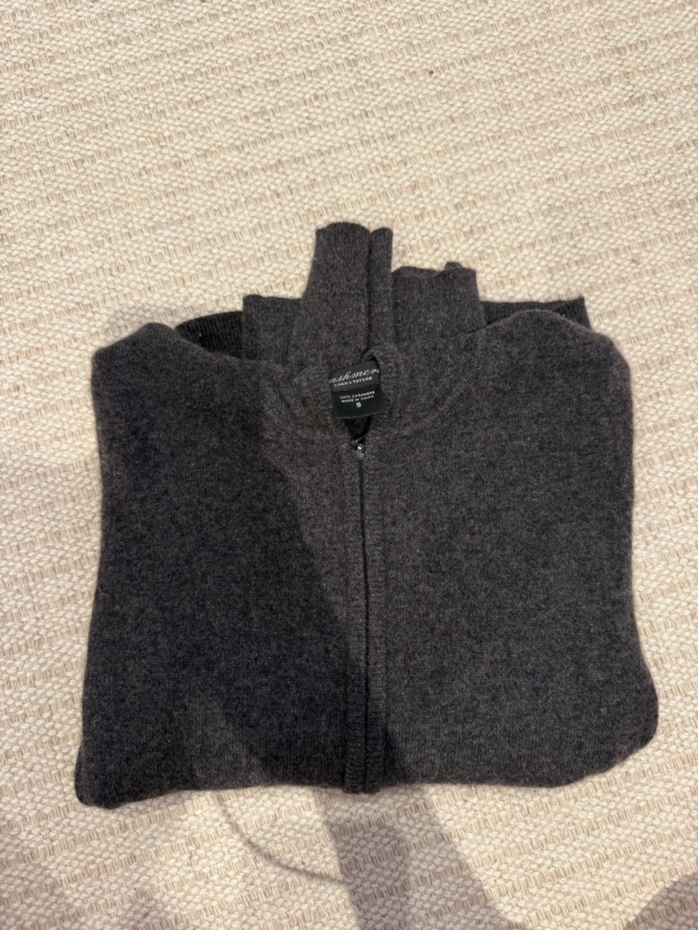 Lord & Taylor Men's Charcoal Zip-Up Sweater